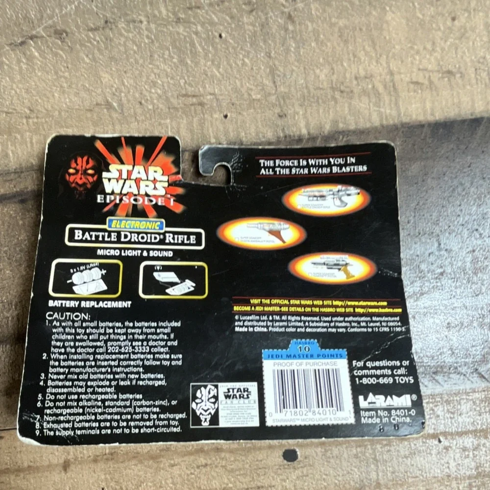 Star Wars Battle Droid Rifle Larami Episode I Micro Light Sound NIB 8401-0 1999